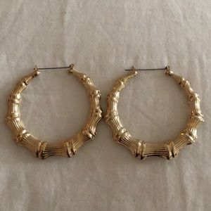 Gold Bamboo Hoops